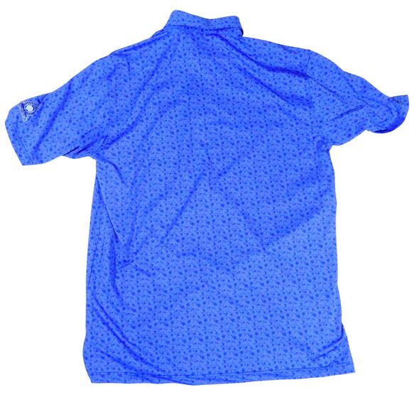 Turtleson Tour Performance Ballen Isles Golf Polo Shirt Paisley Blue Mens Large - Picture 7 of 7